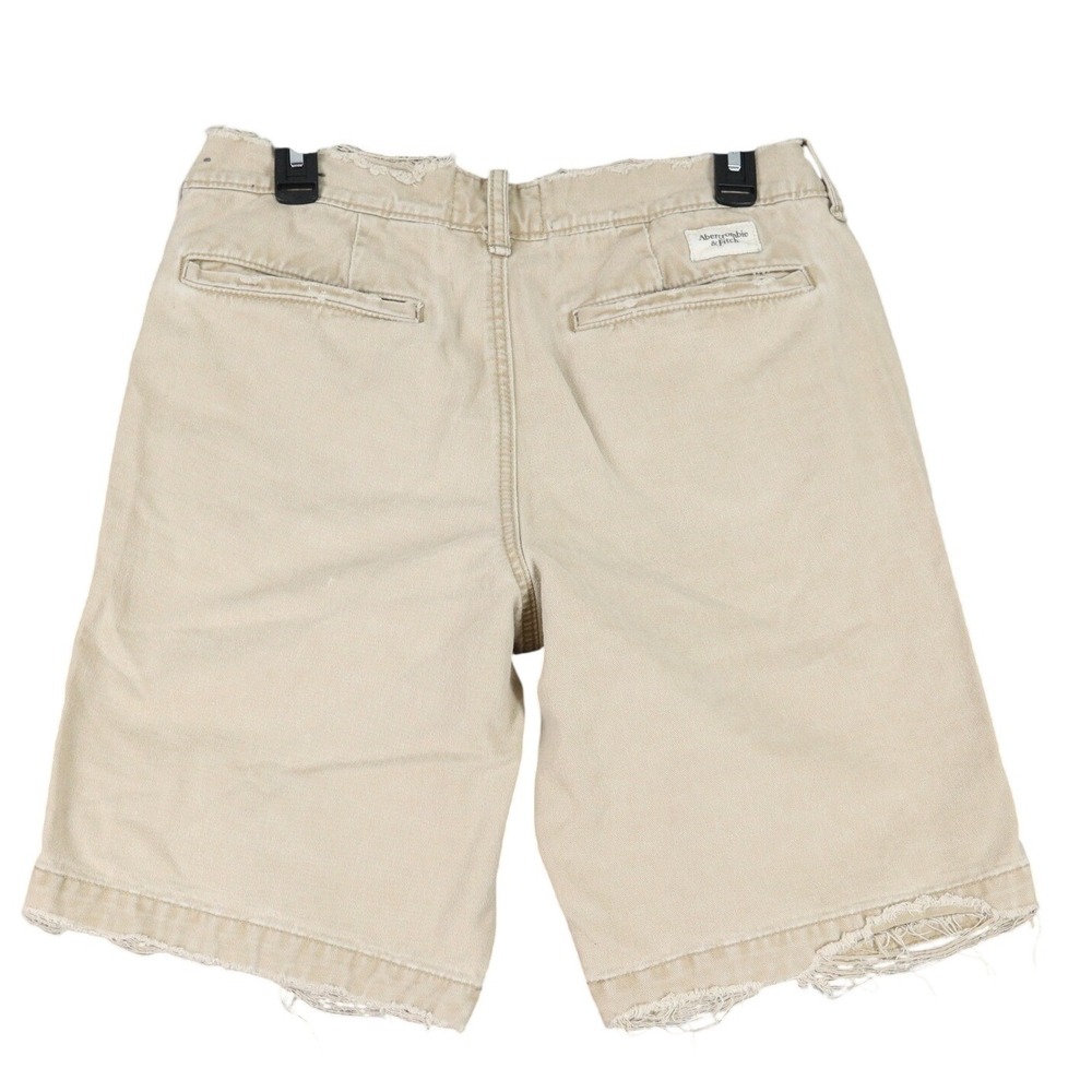 Abercrombie & Fitch Chino Shorts Mens 31 Raw Edge Distressed Button Fly Casual